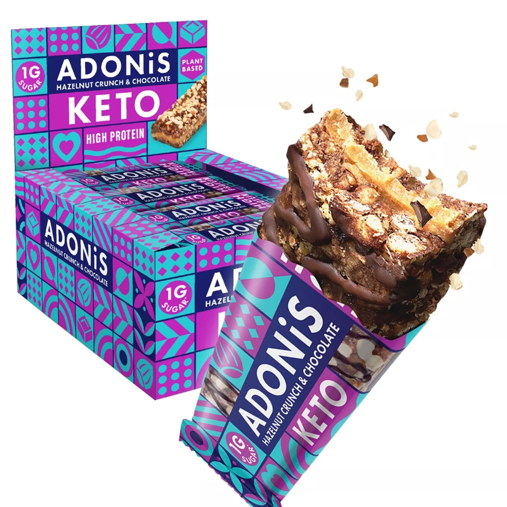 ADONIS Barre protéinée hazelnut crunch KETO 45g