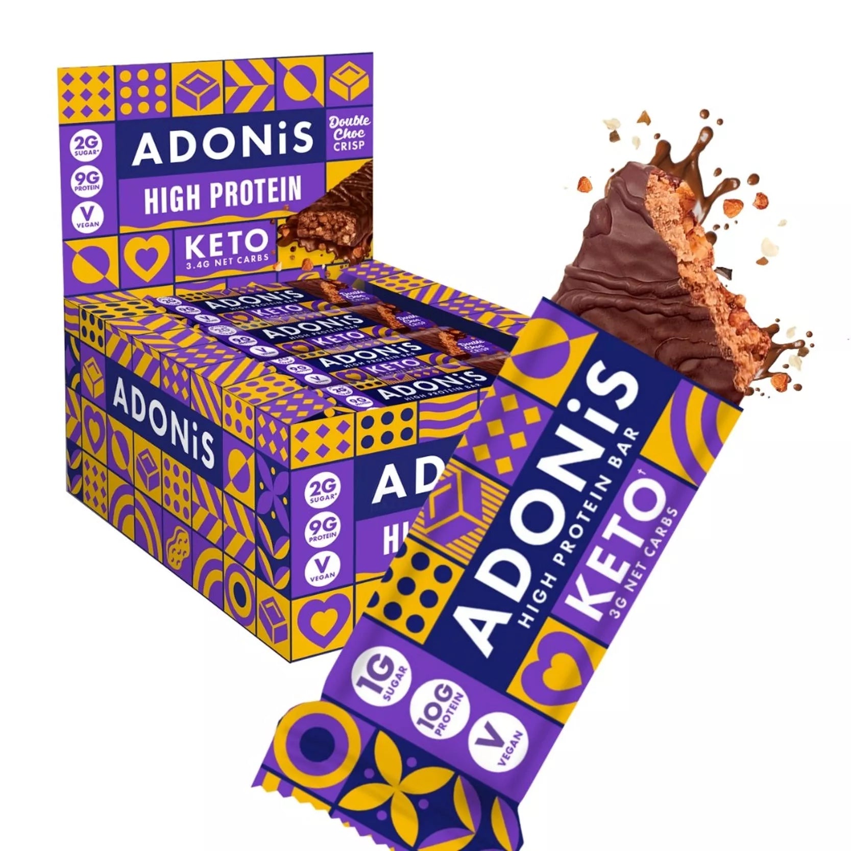 ADONIS Barre protéinée double choco crisp KETO 45g