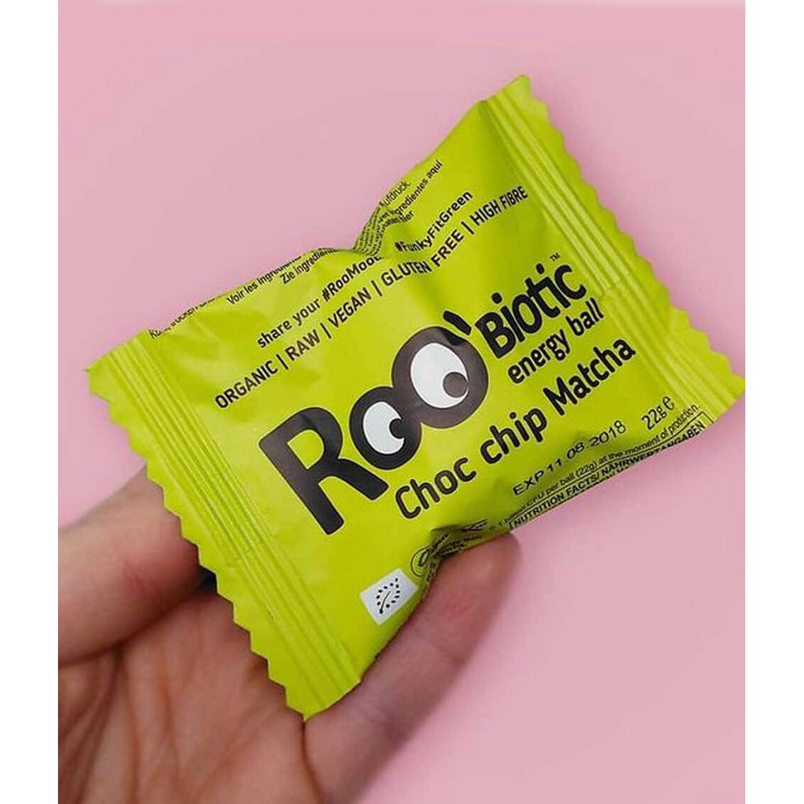 Balls choc chip & matcha aux ferments actifs – Roobar (22 g)