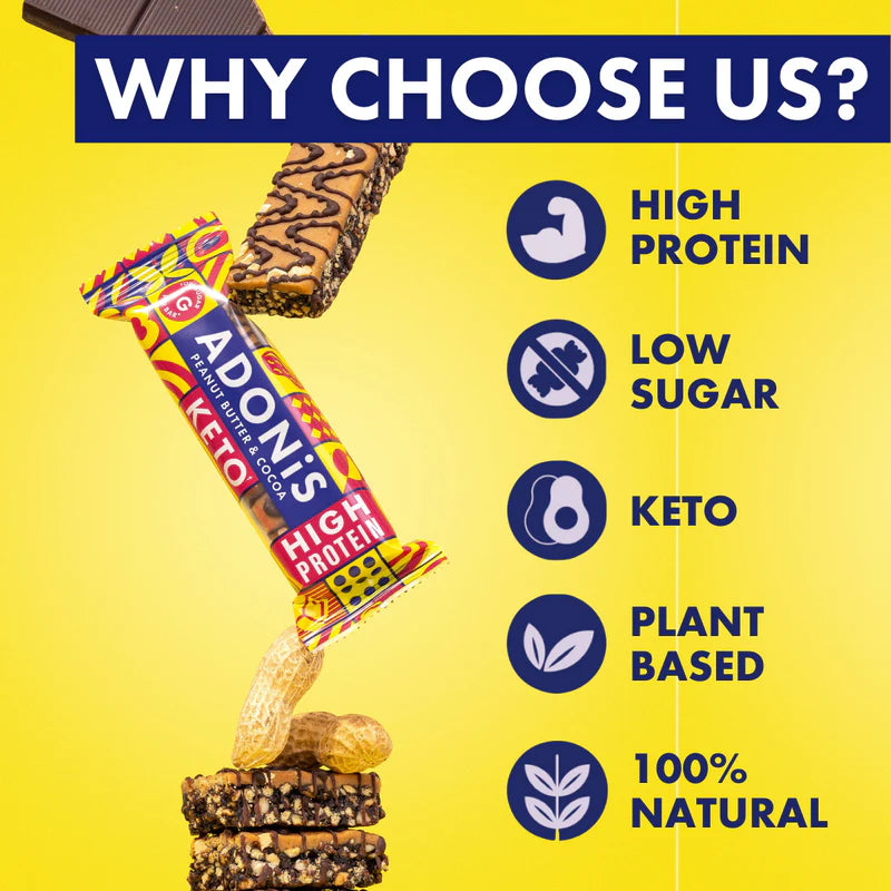 ADONIS Barre protéinée peanut butter & cacao KETO 45g
