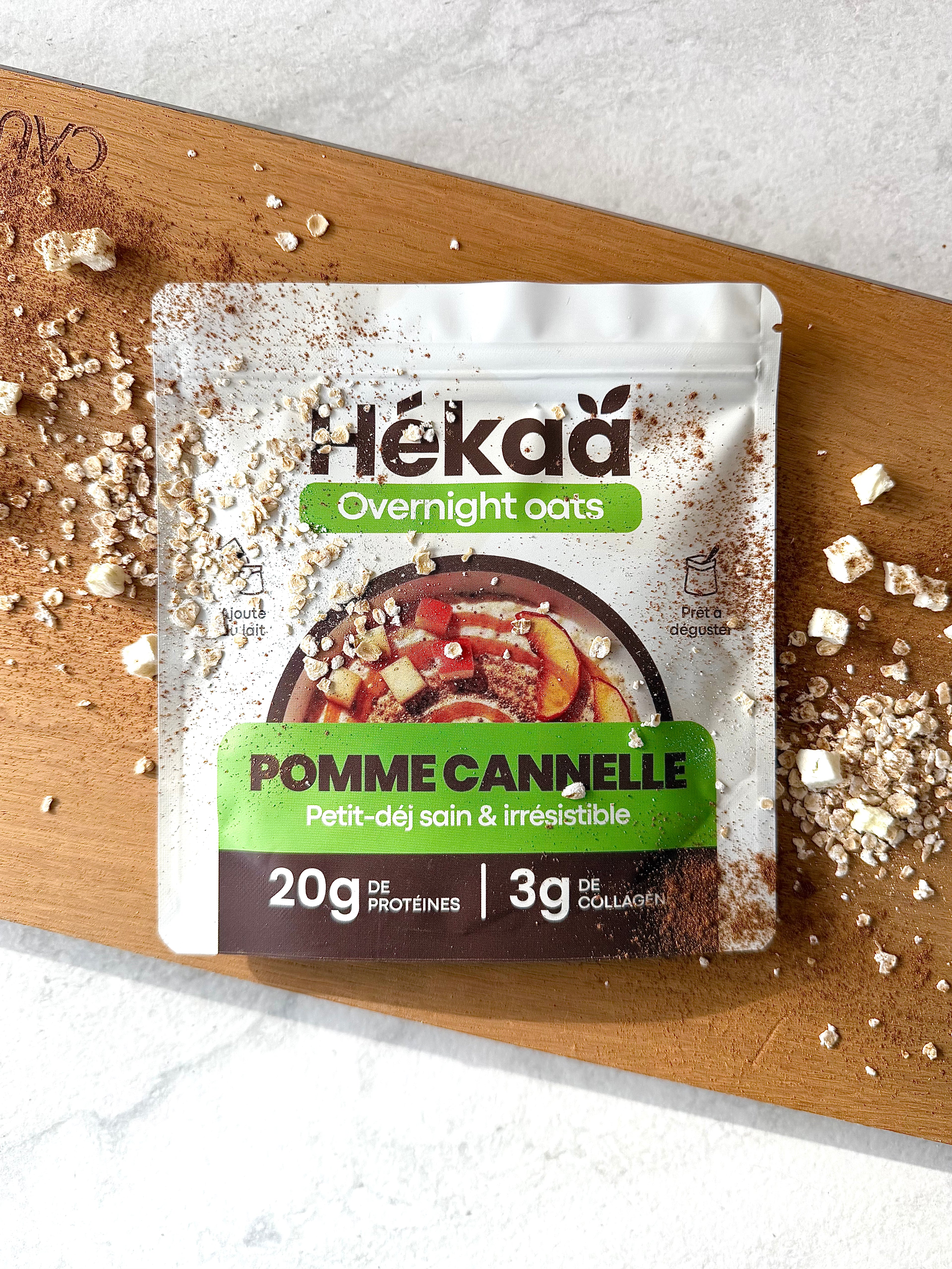 Overnight oats protéinés – Pomme Cannelle